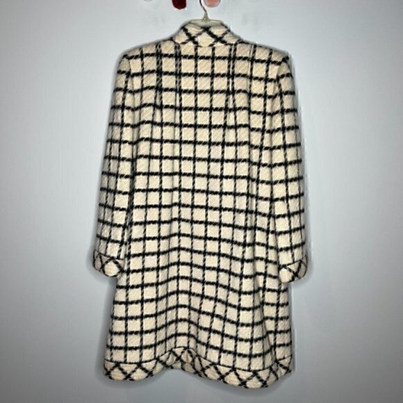 Pauline Trigere Vintage black and white wool window pane Mod Swing coat - Picture 6 of 6